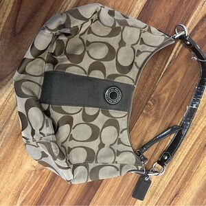 Vintage Coach Signature Canvas Hobo Bag